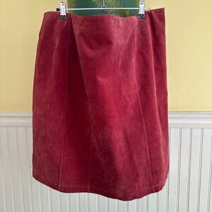 Lane Bryant Womens Red Suede Midi Skirt Size 22